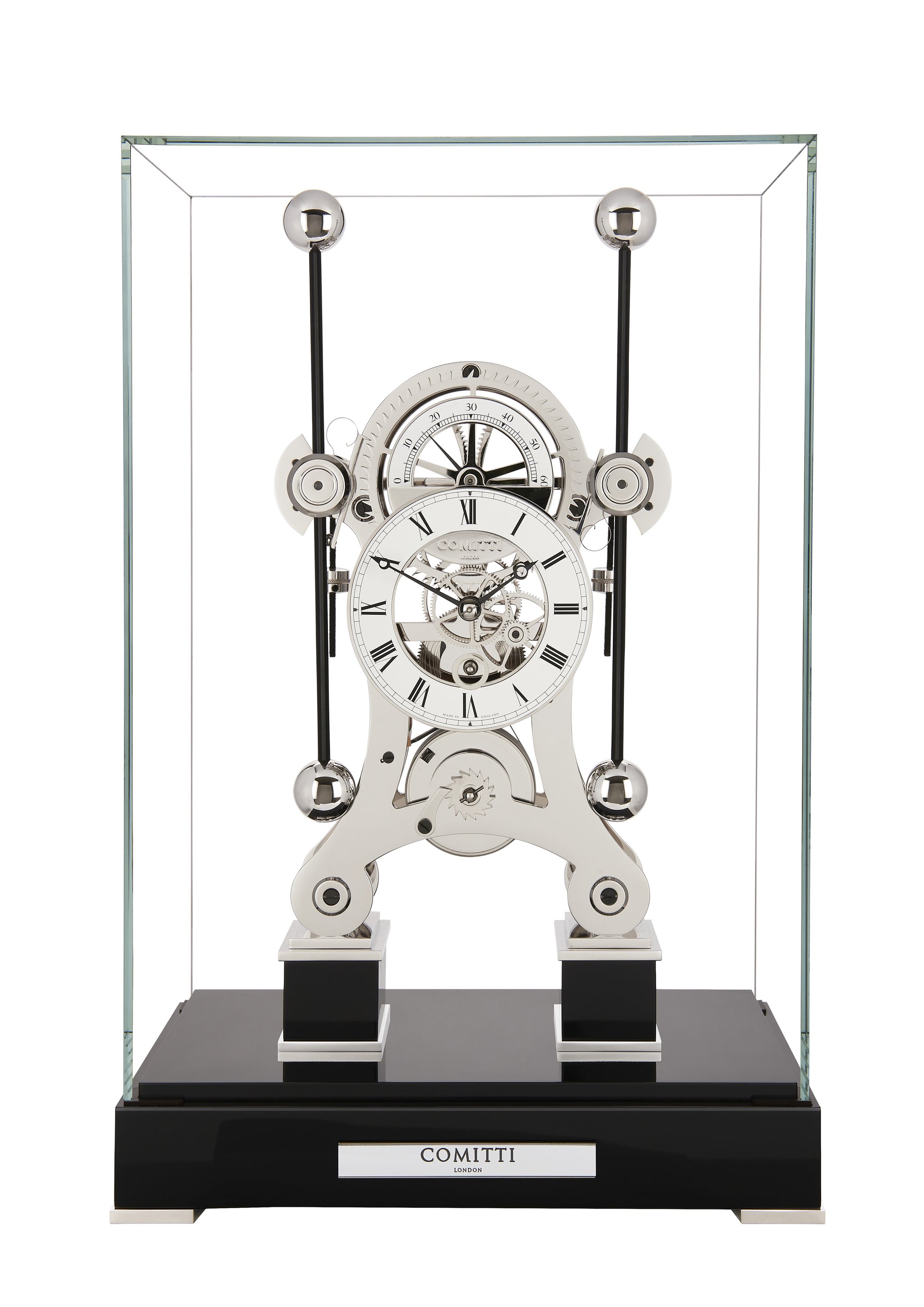 RHODIUM PLATED NAVIGATOR WITH BLACK LACQUER BASE