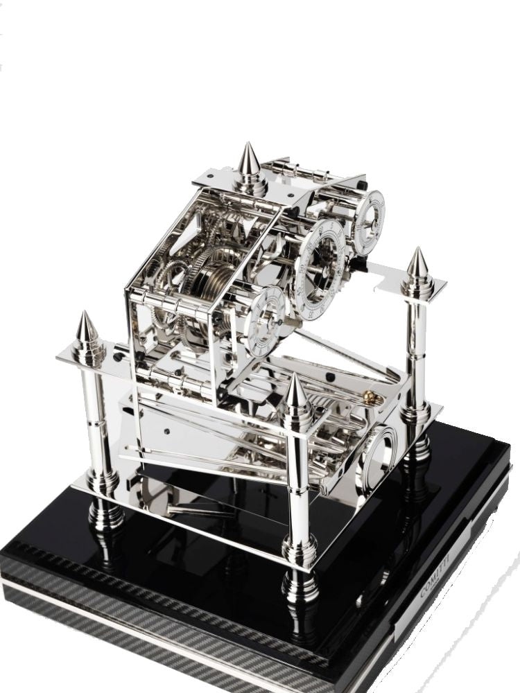 THE CONGREVE RHODIUM PLATED MOVEMENT AND CARBON FIBRE BASE