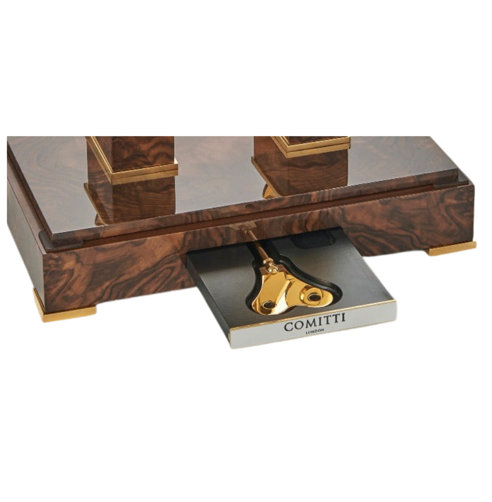 GOLD PLATED NAVIGATOR WITH WALNUT BASE