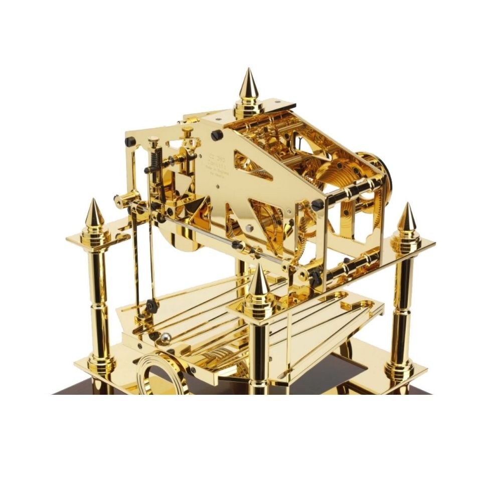 THE CONGREVE GOLD PLATED MOVEMENT AND MAHOGANY BASE