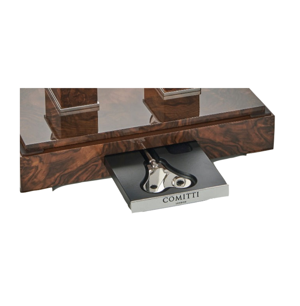 RHODIUM PLATED NAVIGATOR WITH WALNUT BASE