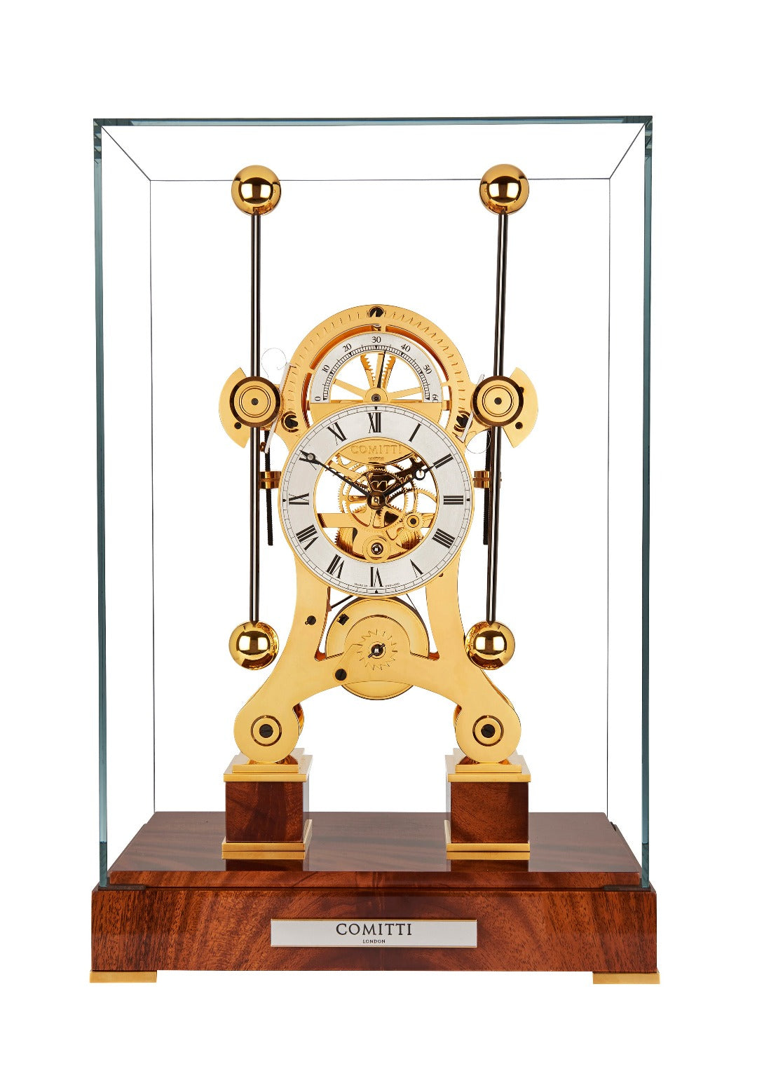 GOLD PLATED NAVIGATOR WITH MAHOGANY BASE