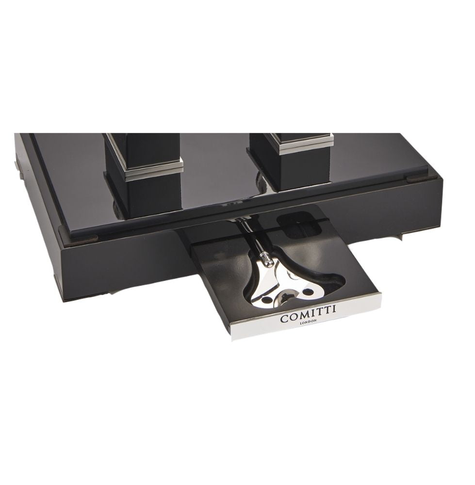 RHODIUM PLATED NAVIGATOR WITH BLACK LACQUER BASE