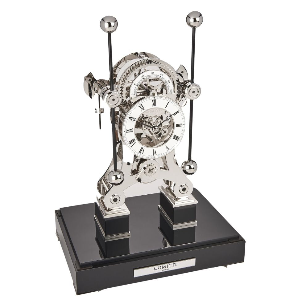 RHODIUM PLATED NAVIGATOR WITH BLACK LACQUER BASE