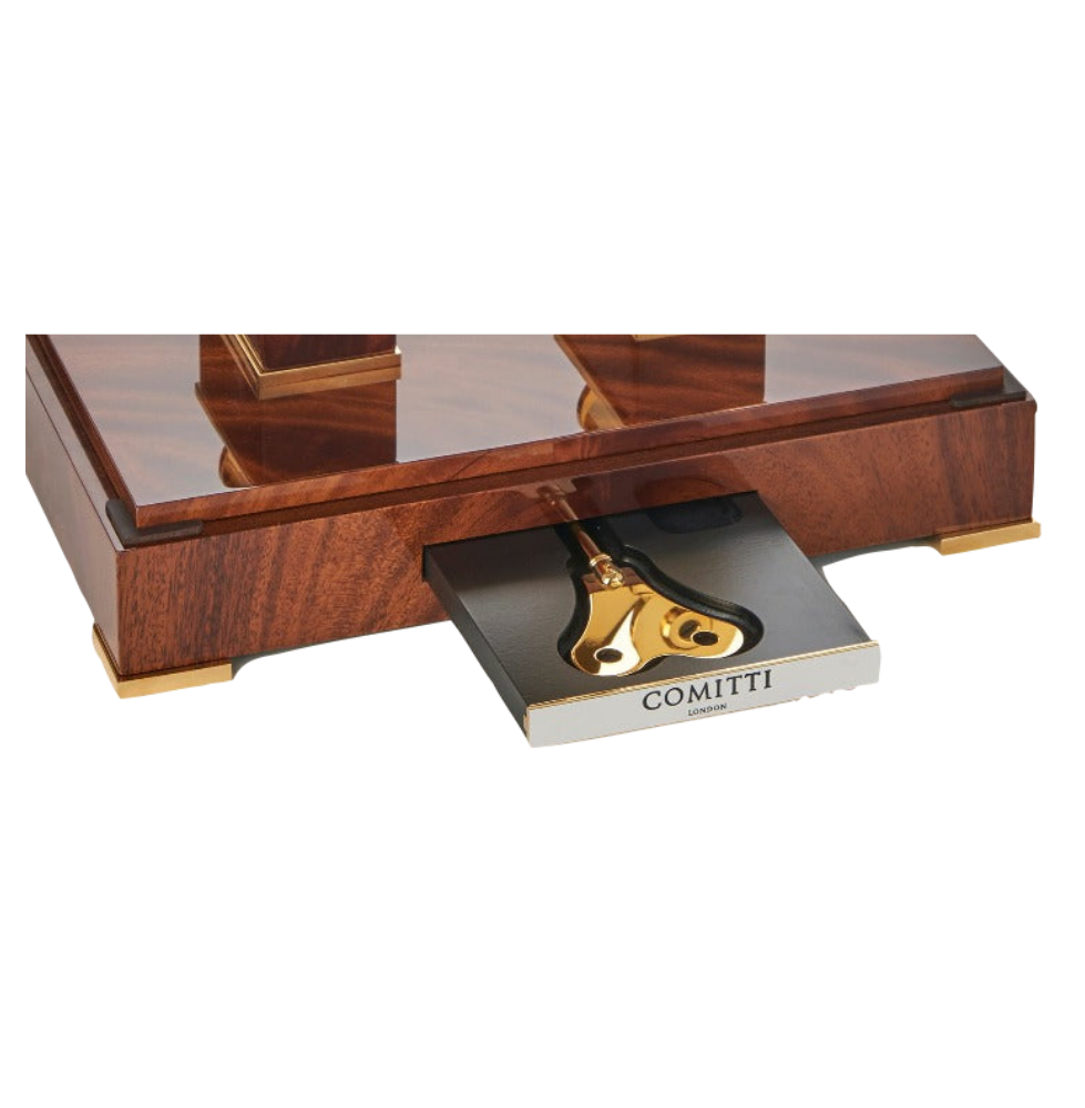 GOLD PLATED NAVIGATOR WITH MAHOGANY BASE
